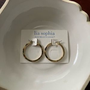 Lia Sophia gold hoop earrings
